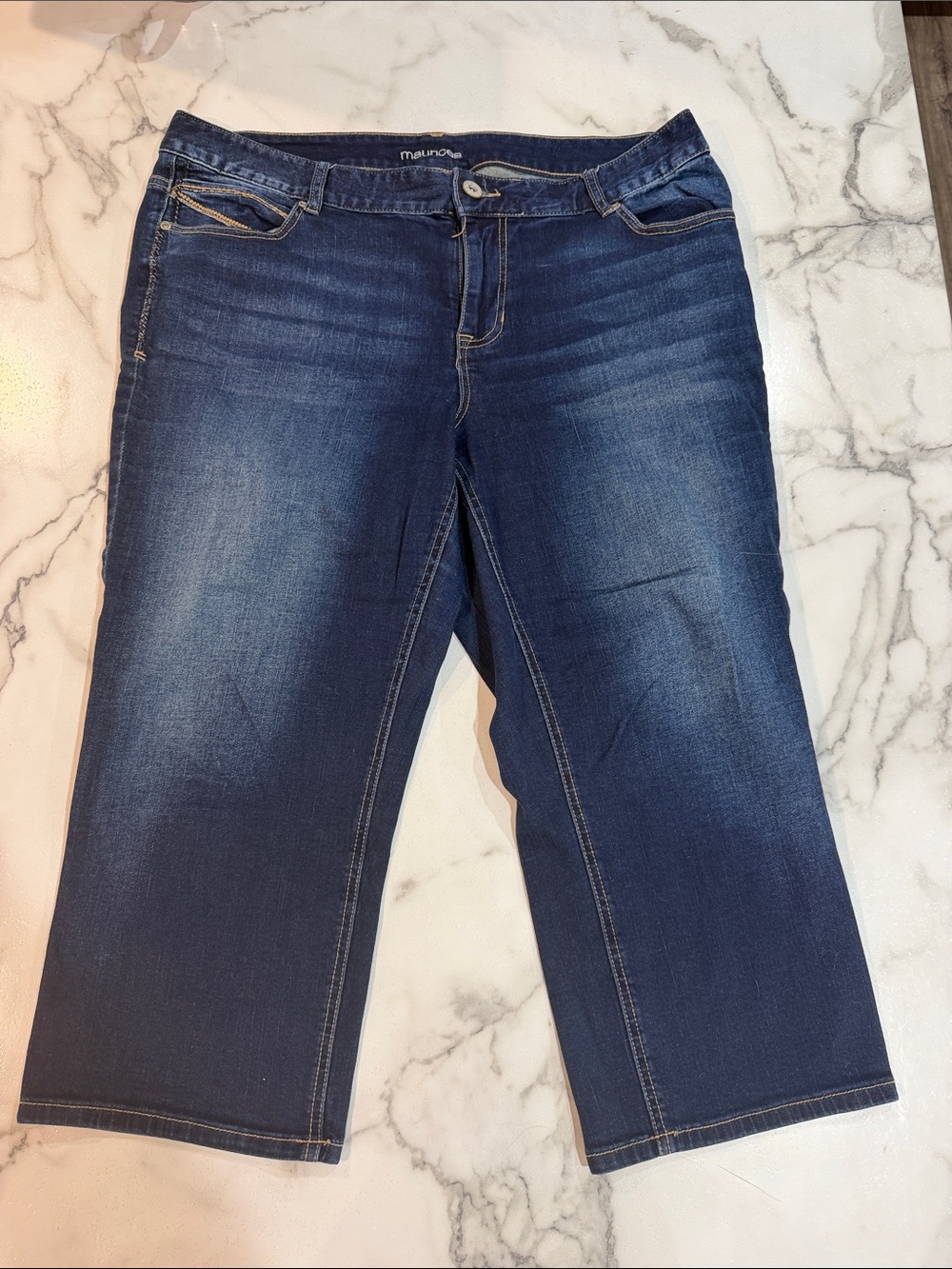 Maurices Indigo Mid-Rise Cropped Stretch Jeans